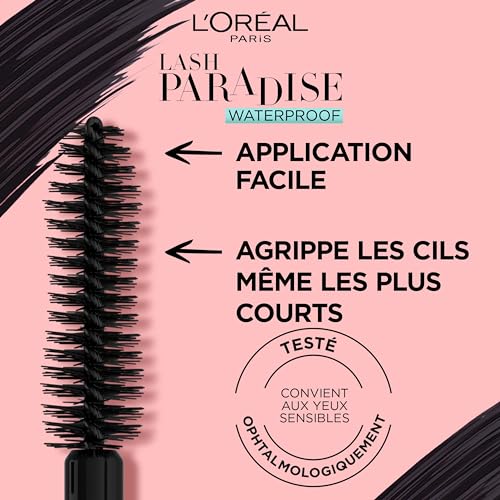 L'Oréal Paris Lash Paradise Étanche Volume Mascara, 6.7 ml, 01 Noir