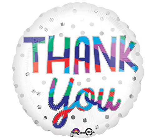 Preisvergleich Produktbild amscan NEU Folienballon Thank You Silver, ca. 45 cm