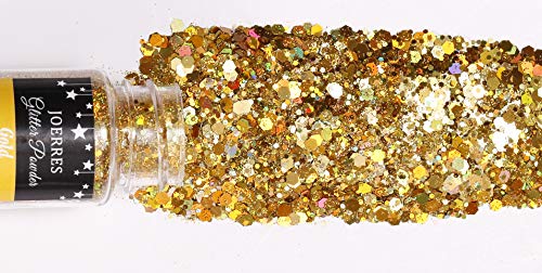 JOERRES Chunky & Fine Glitter Powder 15 Farben, holografische Chunky Pailletten schillernde Flocken (je 10 oz… – Bild 3