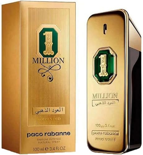 Paco Rabanne 1 Million Golden Oud Parfum Intense para Hombre, 3.4 fl oz