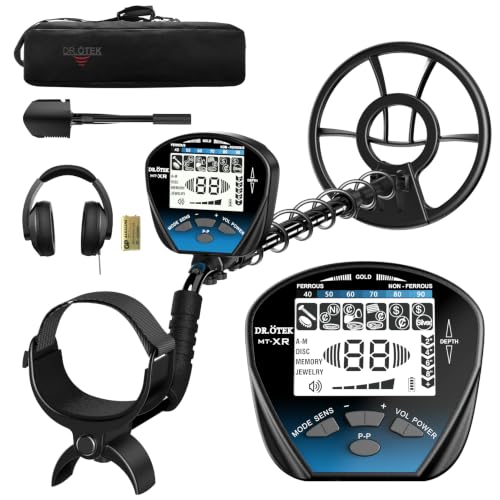 Image of Metal Detector for Adults, Professional Metal Detectors Waterproof with 10 inch IP68 Coil, Larger LCD Display, High Accuracy for Gold & Silver Detection & Beach Treasure Hunting, Beginner Friendly (Blue)
