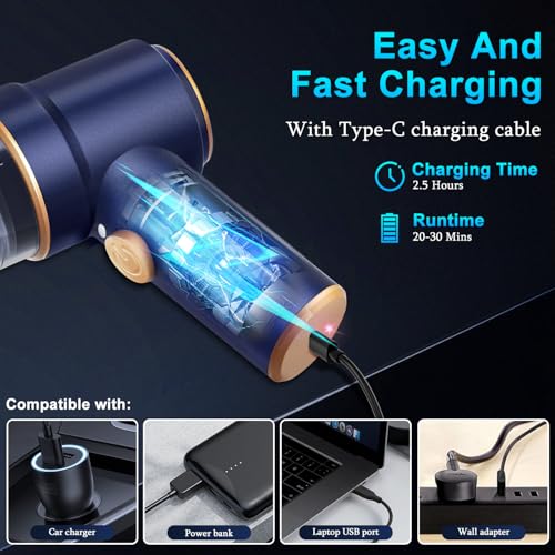 Image of KMM Handheld Car Vacuum Cleaner, 9000Pa Vacuum Cleaner and Air Duster, 120W High Power Hand Held Vacuum with LED Light and Multi-Nozzles for Car, Home, Office, Pet