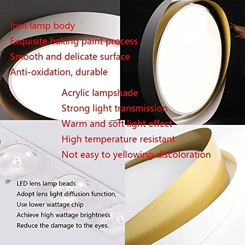 Lustre moderne LED rond à intensité variable, panneau lumineux chic 19,7" - 7