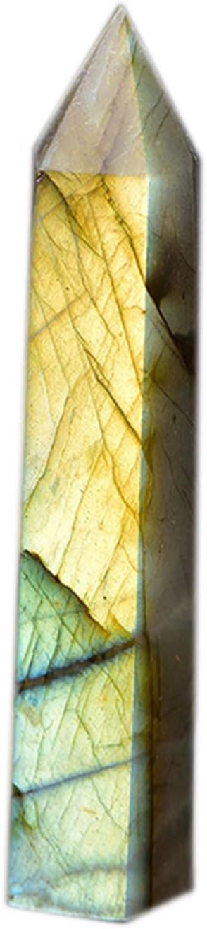 Labradorite Crystal Wand Tower Wand Stone Hexagonal Crystal Column for Home Decor Gift,8~9cm