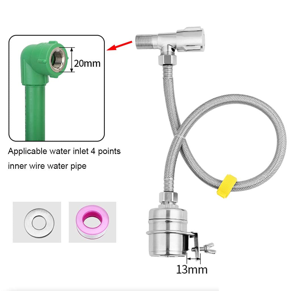 Qiufa 1 Set 304 Valvola A Galleggiante In Acciaio Inox Con Tubo Intrecciato A 60 Cm, Regolatore Automatico Del Livello Dell'acqua, Valvola Di Arresto Del Rubinetto Per Serbatoio Dell'acqua / Torre Del