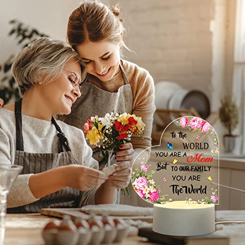 Woochic Mom Gifts From Daughter Son - Personalized Engraved Night Light With Keychain Keyring Mom Birthday Gifts Ideas, Mothers Day Gifts Night Lamps Gifts For Mom Grateful Gift #TOP5