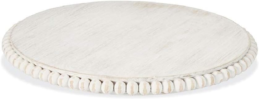 White Beaded Lazy Susan