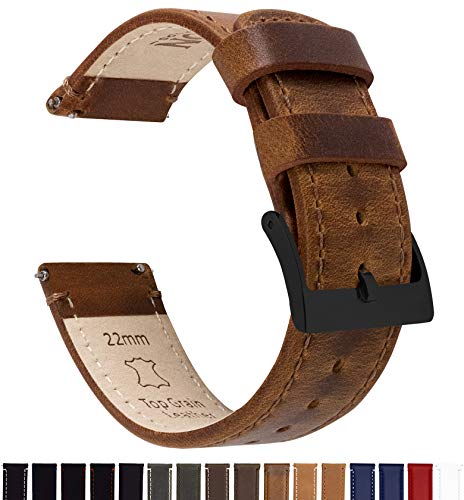 Image of BARTON WATCH BANDS - Top Grain Leather Watch Bands Compatible with Apple Watch Models - 1, 2, 3, 4, 5, 6, 7, 8, 9, 10, SE, Ultra & Ultra 2