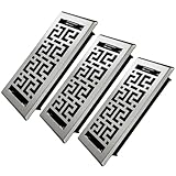 Floor Register 4x10 Inches - 3 Pack Heavy Duty Walkable Steel Floor Vents Easy Adjust Air Supply Lever Decorative Floor Vent Covers for Home Floor/Room/Sidewalk