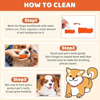 Dentifricio per Cani Tartaro, Dentifricio e Spazzolino per Cani, Spazzolino Denti Cane, Aroma di Manzo, Protegge la Salute Orale del Tuo Animale domestico, Per Cani o Gatti, 3 Pezzi
