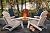 IVY&LANE Folding-Adirondack-Chair-Set-of-2 | HDPE Plastic | Wood Grain | Outdoor Fire Pit Chair with Cup Holder | Poly | Weather Resistant | for Patio Deck Poolside Garden Beach