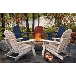 IVY&LANE Folding-Adirondack-Chairs-Set-of-2 | HDPE Plastic | Outdoor Fire Pit Chair with Cup Holder | Blue | Poly | Weather Resistant | for Patio Deck Poolside Garden Beach IVYLANE Folding Adirondack Chairs Set of 2 HDPE Plastic Outdoor Fire Pit Chair with Cup Holder Blue Poly Weather Resistant for Patio Deck Poolside Garden Beach