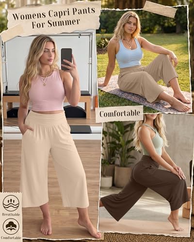 Pantalon de yoga capri en tricot fluide de qualité supérieure