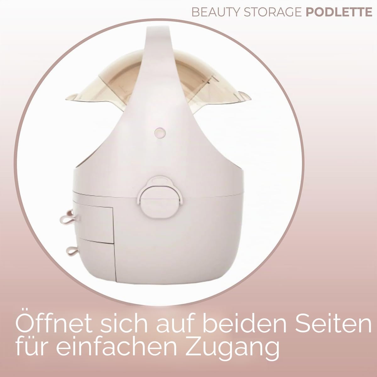 STYLPRO Beauty Storage Podlette, Kosmetik & Hautpflege Organizer mit 3 Schubladen, abnehmbarem Deckel, staubdichter Abdeckung & Reisegriff für Kommode, Schlafzimmer Rose 25x23x32cm