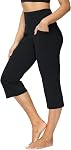 ALONG FIT Flared Leggings-for-Women Capri Yoga Pants with Pockets Crossover Bootcut High Waisted Tummy Control 20"/30"