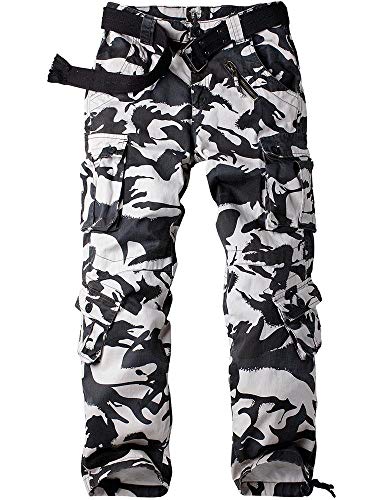 Women's Tactical Pants, Cotton Casual Cargo Work Pants Military Army Combat Trousers 8 Pockets,Black Hawk camo,30(US 10)