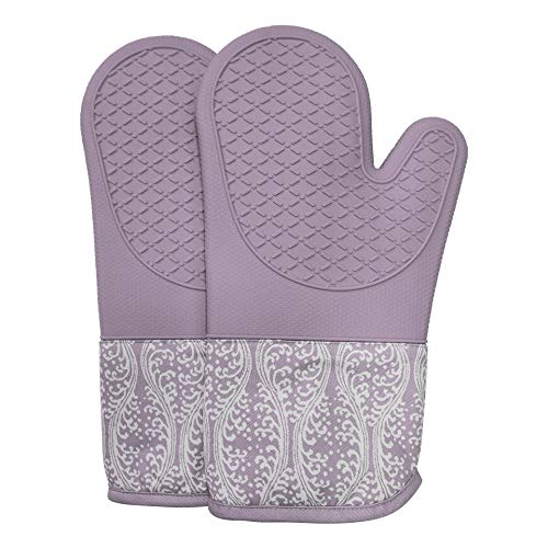 RED LMLDETA Professional Microwave Silicone Oven Mitts for one Pair, Kitchen Lines Set