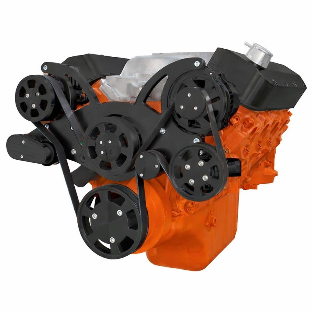 Amazon.com: Black Big Block Chevy All Inclusive Serpentine System