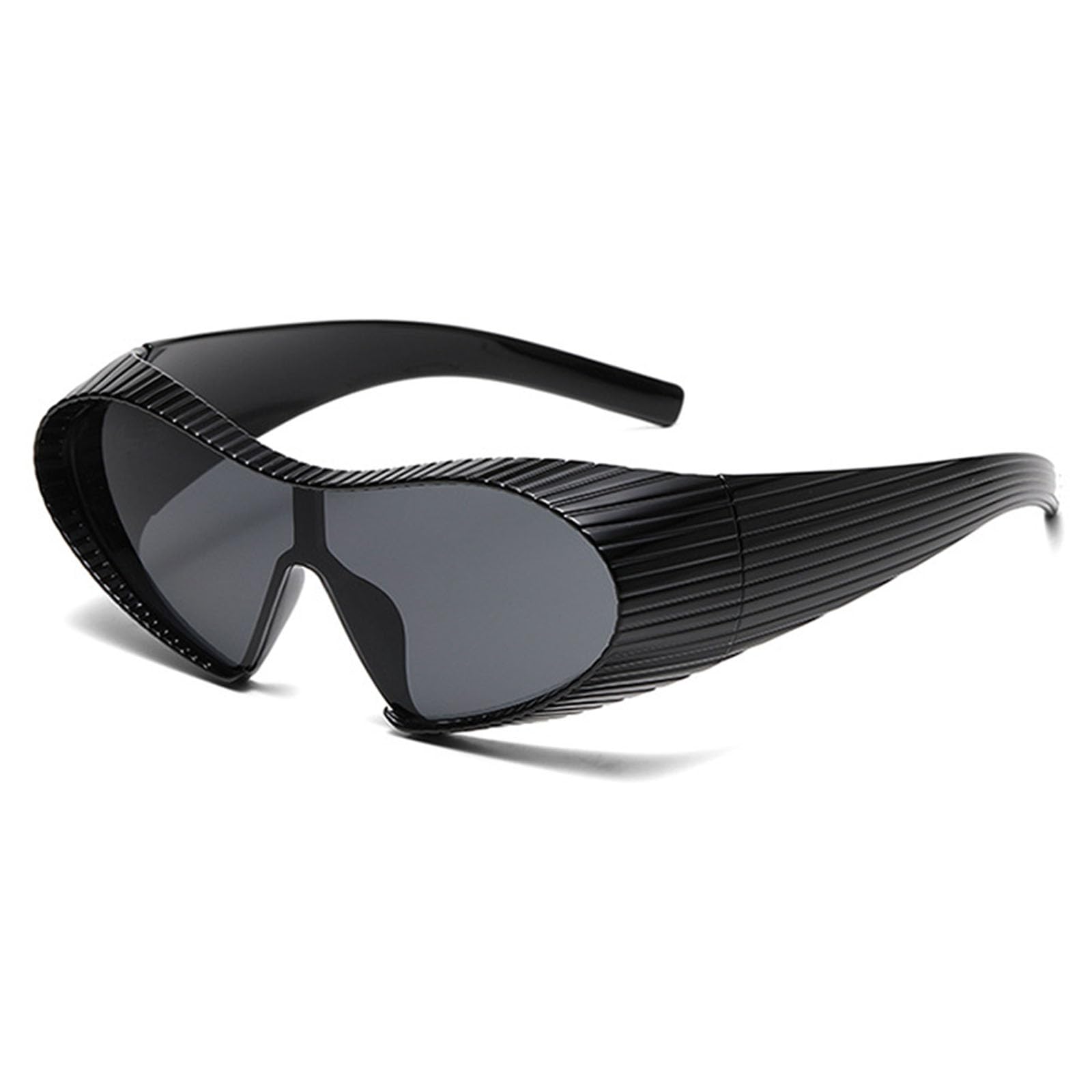 Bsreyeop Futuristic One-piece for Women Men Cyberpunk Mirrored Fashion Sun Shades for Costume Party Club