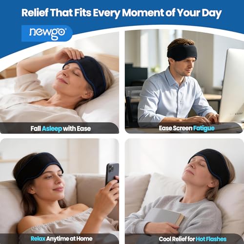 Image of NEWGO Headache Ice Pack Head Wrap for Migraines, FSA Eligible, Cold Pack Head Ice Therapy Wrap for Headache Relief, Tension, Sinus Pain, Chemo, Head Injuries