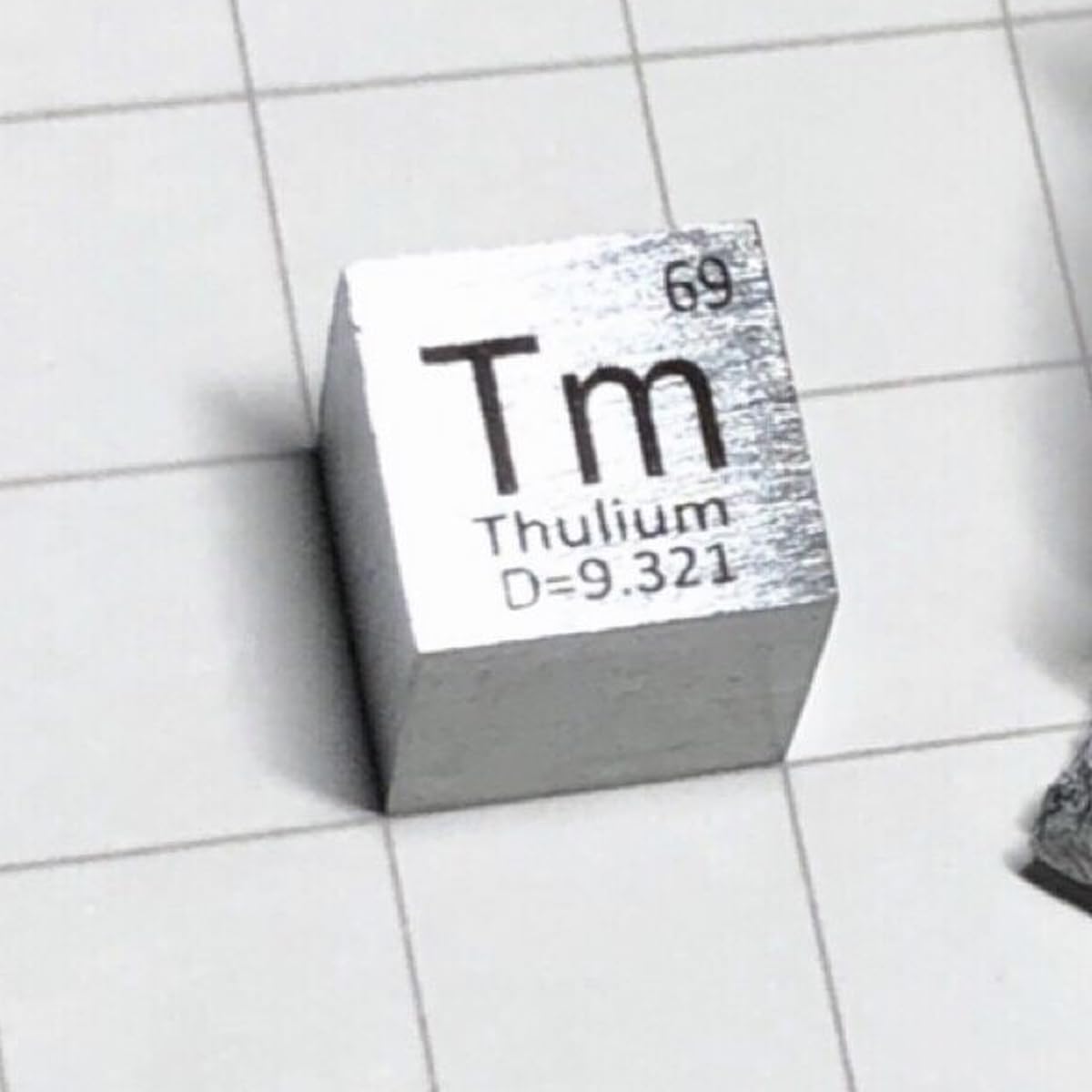 1 Piece 10mm Pure Thulium Metal Cube, 99.99% High Purity Tm, for Element Specimen Collection Hobby and Science Demonstration