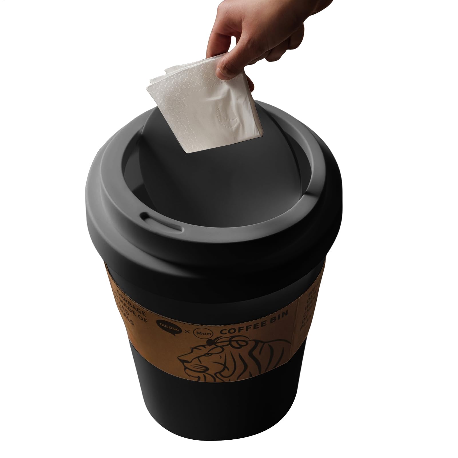 Cestino per Rifiuti Cestino Con Coperchio Oscillante A Forma Di Da Caffè | Contenitore A Coperchio Oscillante Durevole Per Interni Ed Esterni Uffici Scrivania Bagno Cortile
