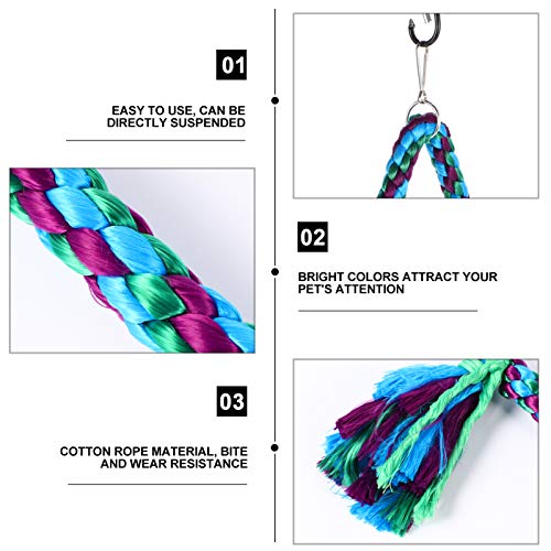 UKCOCO 2 Pcs PÃ¡ssaro Pendurado Poleiros BalanÃ§os Brinquedo Papagaio CÃ­rculo Anel TriÃ¢ngulo Corda