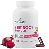 Naturafic Beetroot Capsules – Nitric Oxide Booster | 1200mg High Nitrate Superfood | Pure Beet Root Powder | Non-GMO, Vegan, Gluten-Free | 120 Capsules | Natural Plant-Based Daily Supplement