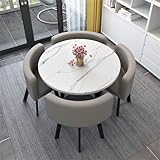 Fabriquée avec un plateau en bois massif imitation marbre durable et des sièges en cuir de haute qualité résistants à l'usure remplis à 100 % d'éponge, notre combinaison table et chaise est non seulement imperméable mais également résistante aux taches. Cela garantit un confort doux et respirant, ce qui le rend parfait pour une utilisation durable.
