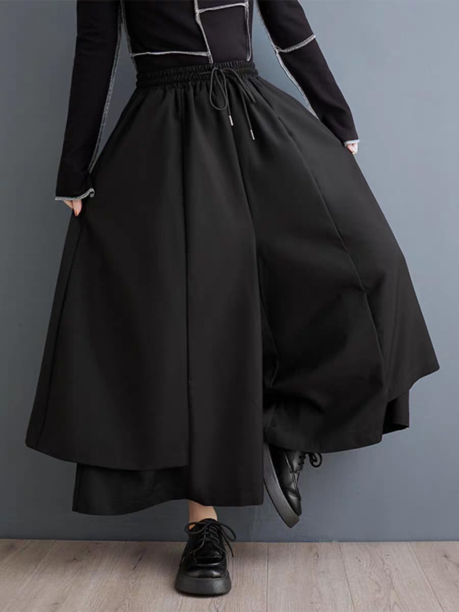 Duberess Women’s Drop Crotch Pants Gothic Harem Skirt Pants with Elastic Waist Wide Leg Boho Trousers for Women