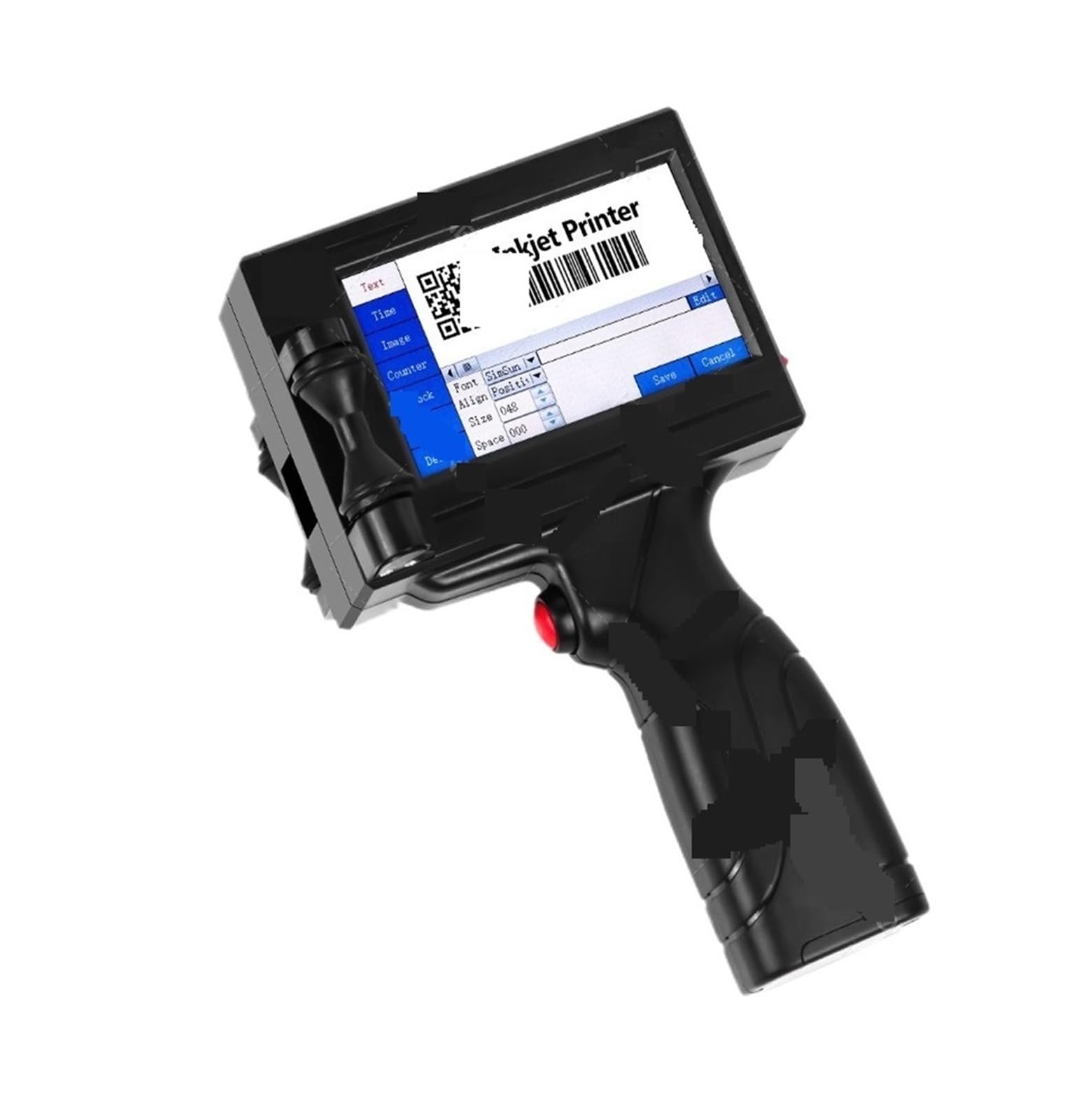 MYUYEE 12.7Mm Label Printer Handheld Inkjet Printer Qr Bar Batch Code Date Number Logo Expiry Date Coding English Portable Machine On Any Surfaces (Black Printer Noink)