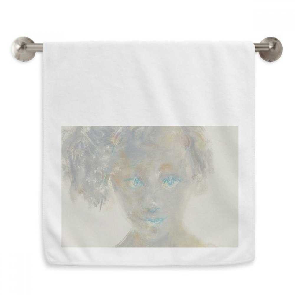 Serviette bleu eye fille peinture à l'huile douce pour peaux sensibles et délicates