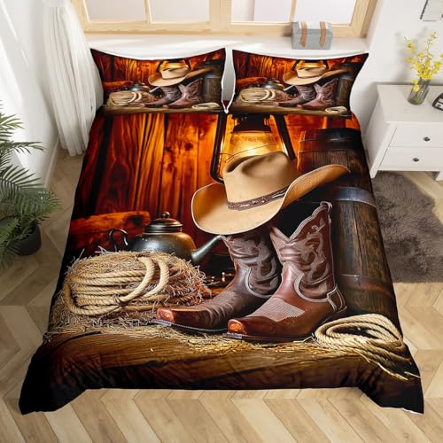 Feelyou Western Decor Duvet Cover Queen Size for Boys Teens Men