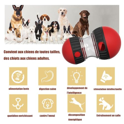 Mittokonnel Hundespielzeug Intelligenz, Interaktives Hundespielzeug,Intelligenzspielzeug für Hunde Interaktiver Futterball und Slow Feeder denkspiele,die Bindung zu Ihrem Hund stärken (Rot)