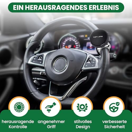 LenkradKnauf - Silikonbeschichtung für extra Grip - mit Allen Lenkrädern kompatibel - leichtgängiger Brodie Suicide Spinner Knauf für Auto, Traktor, Mäher, Boot