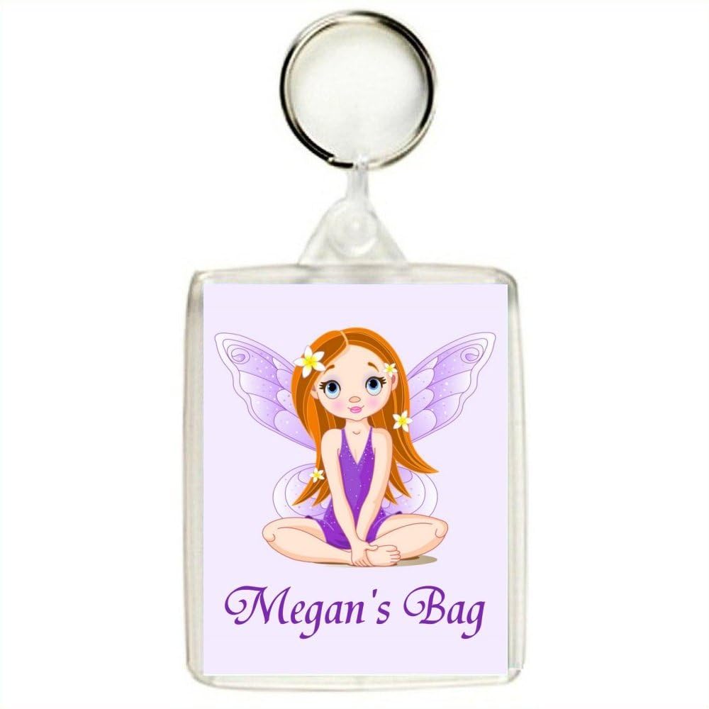 Key Expressions Pink Personalised Lilac Fairy Keyring/Bag Tag - Great For Tagging School Bags, Backpacks, Coats, Luggage Etc