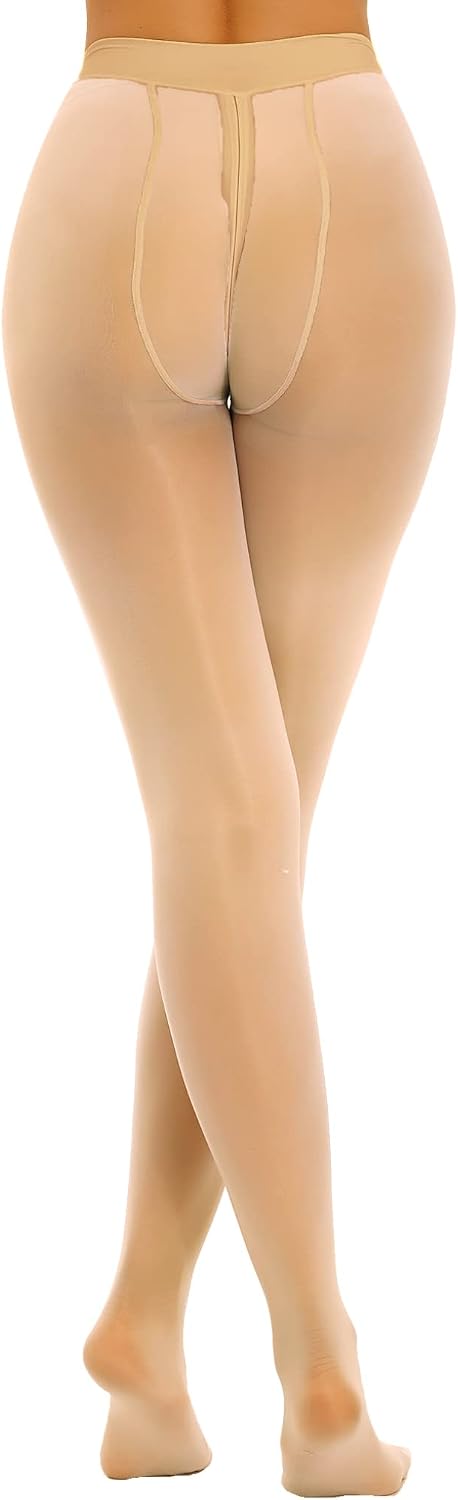 Women's Oil Glossy Tights Pantyhose Zipper Crotch Leggings Stocking Smooth Bodystocking