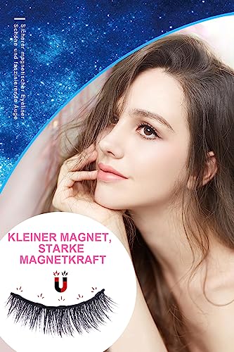 4. Bild von Aosun Magnetische Wimpern mit Eyeliner Kit, 7 Stile, 3D Magnetic Lash Extensions für Natürlich Look, Falsche Künstliche Wimpern Set, Wasserdicht, Ohne Kleber, Schwarz, Eye Make-up für Cat Eye & Hallow