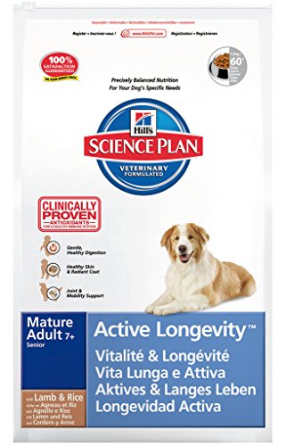 Hill's Canine Mature Adult Senior 7+ Lamm & Reis12kg, 1er Pack (1 x 12 kg Packung) - Hundefutter