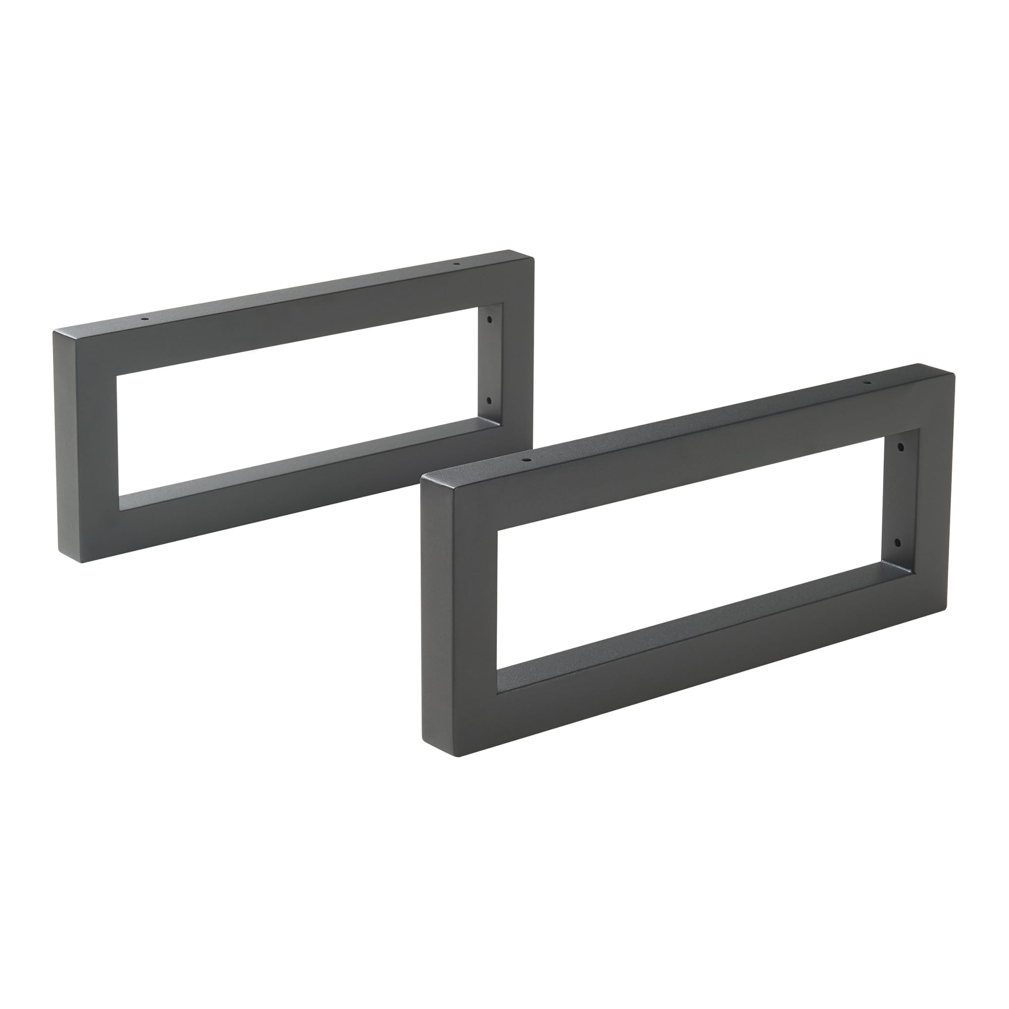[en.casa] Set di 2 Supporti in Acciaio per Mobili 'Fai da Te' Montaggio a Parete Staffe per Mensole Piani di Appoggio Portasciugamani (LuxA) 40 x 20 cm - Nero