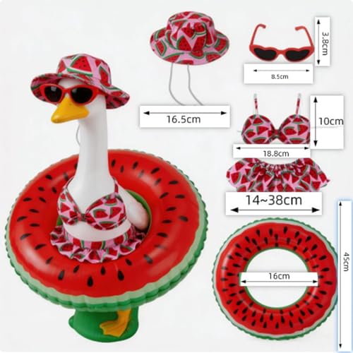 Ropa de bikini de sandía para ganso de jardín de 5 piezas decorativas para patio 5