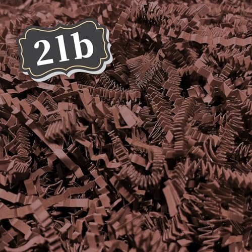 Image of ZEBMOON 2 LB Brown Crinkle Cut Paper Shred Filler Great for Gift Wrapping, Basket Filling, Birthday, Wedding, Halloween, Thanksgiving, Christmas Day, New Year Party Decorations Filling Supplies A