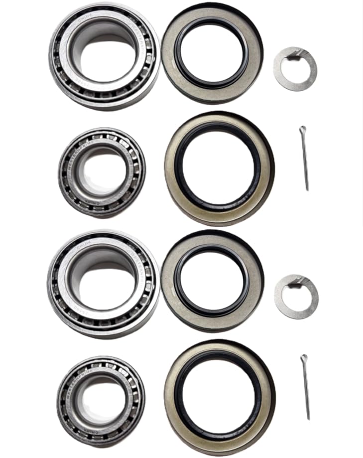 WPS (Set of 2) Trailer Hub Wheel Bearing Kits 25580 15123 with Grease Seal 10-36 & 10-10 for 6000 lb. Axles