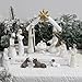 NEROSUN Christmas Nativity Scene Set, 12 Piece Resin Miniature Holy Family Figurines, Mini Decorative Religious Christmas Figurines, Jesus Nativity Scene Collection for Tabletop Chapel Decor