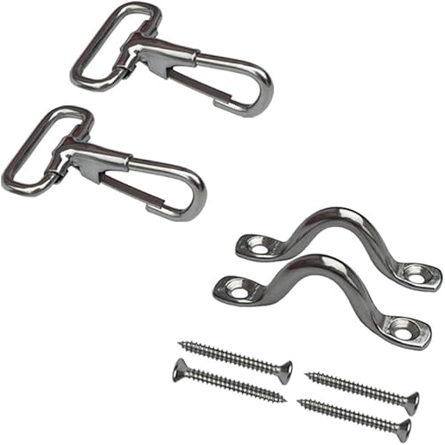 Miniatura 5 de Vtete 2 correas superiores ajustables Bimini con bucles  ganchos a presión  correas para los ojos accesorios para toldo de barco de acero inoxidable
