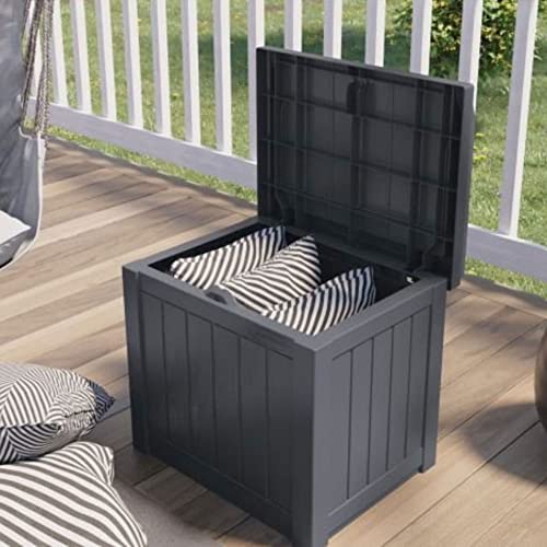 Suncast 22-Gallon Indoor Or Outdoor Backyard Patio Small Storage Deck Box With Attractive Bench Seat And Reinforced Lid, Cyberspace (2 Pack) #TOP6
