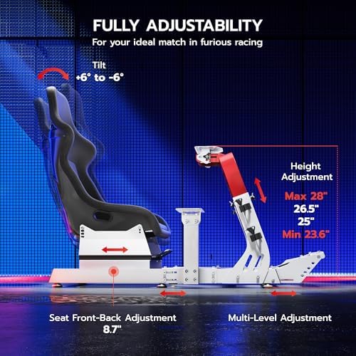 ARES WING Sim Racing Cockpit with Seat, Adjustable Carbon Steel Rig - 2