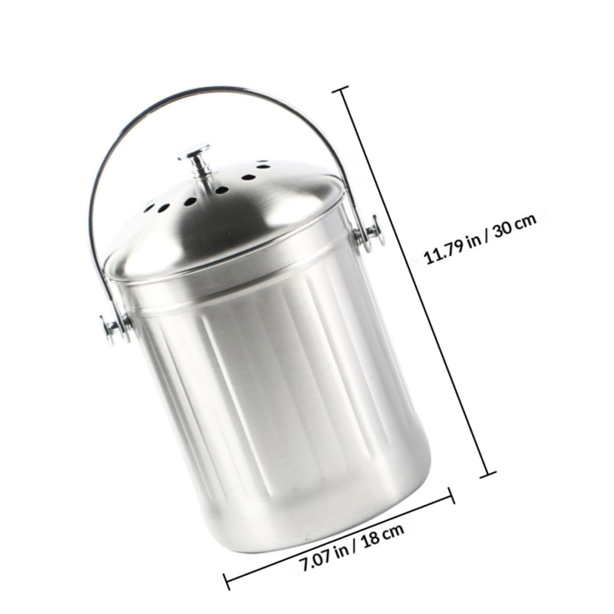 PATKAW Edelstahl Komposteimer mit Aktivkohlefilter Rostfrei Geruchsdicht Kompakter Bioabfallbehälter 2,5L für Küche und Wohnraum