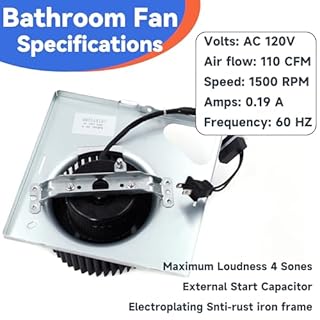 S97015157 Upgrade Motor Assembly Compatible with Broan NuTone Models 680,680FL,2680F,680FL,HD50,676-D/2676F-A,684-D/2684F-A,684NT-A,646D,672SP,674-A,DX110,110RDF,110RDB Bathroom Fan Motor