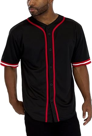 WEIV GEAR Mens Baseball Jersey Button Down Shirts Active Team Sports Uniforms